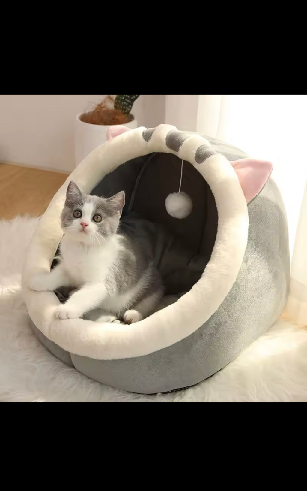 Luxury Deep Sleep Cat Bed – Soft Plush Cozy Pet Nest